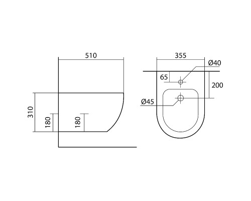 Биде Aquatek Европа AQ1016-MB подвесное Черное матовое