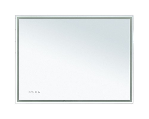 Зеркало Aquanet Оптима 100 288967 с подсветкой Белое матовое с сенсорным выключателем, подогревом и часами