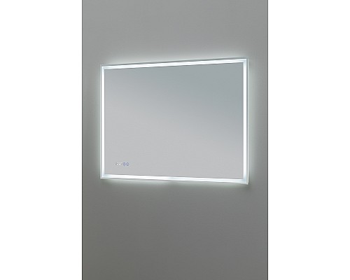 Зеркало Aquanet Оптима 100 288967 с подсветкой Белое матовое с сенсорным выключателем, подогревом и часами