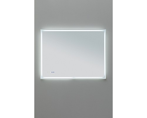 Зеркало Aquanet Оптима 100 288967 с подсветкой Белое матовое с сенсорным выключателем, подогревом и часами