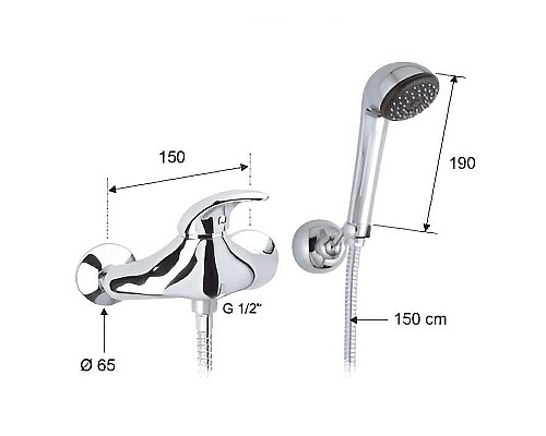 Смеситель для душа Remer Giga Four G394 Хром