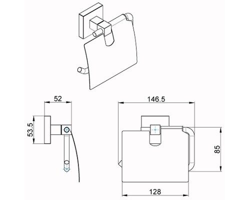 Держатель туалетной бумаги Azario Rina AZ-87010 с крышкой Хром