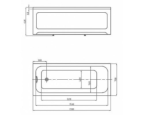 Акриловая ванна Azario Bella 170х70 AV.0020170 без гидромассажа