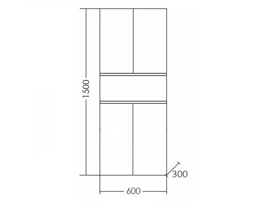 Шкаф пенал СанТа Марс 60 700310 подвесной Белый