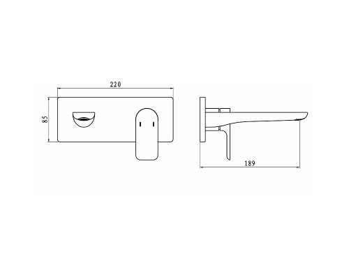 Смеситель для раковины Black&White Universe UK8306B 8306BUK Черный матовый