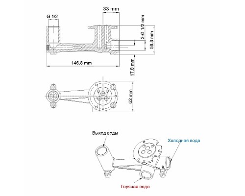 Смеситель для раковины WasserKRAFT Aisch 5530 Золото матовое