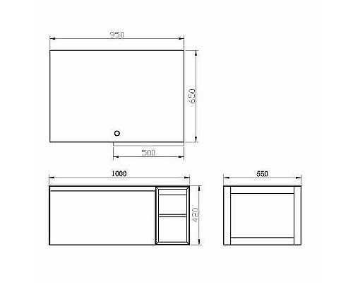 Тумба с раковиной Orans BC-V8101-1000 100 8101100W подвесная White