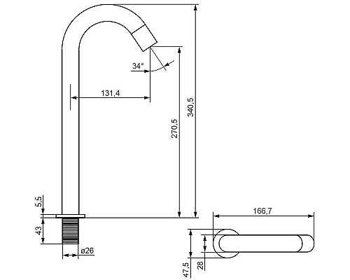 Смеситель для раковины Damixa Scandinavian Pure 360280300 Черный матовый