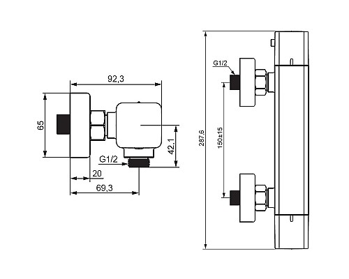 Смеситель для душа Damixa Gala 536000000 с термостатом Хром
