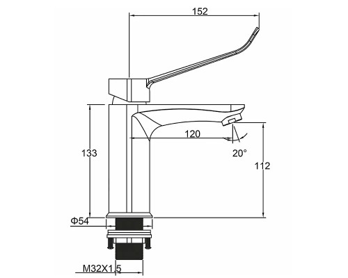 Смеситель для раковины Gappo G21 G1021 Хром