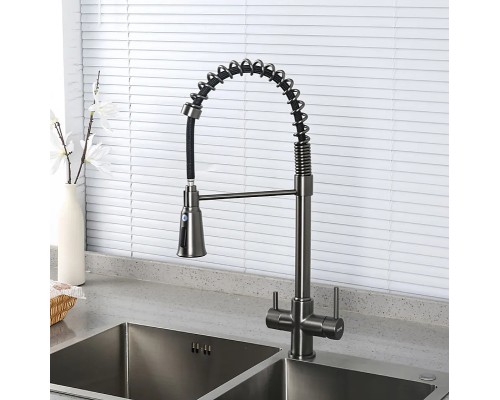 Смеситель для кухни Gappo G4398-69 Оружейная сталь