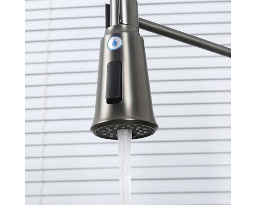 Смеситель для кухни Gappo G4398-69 Оружейная сталь