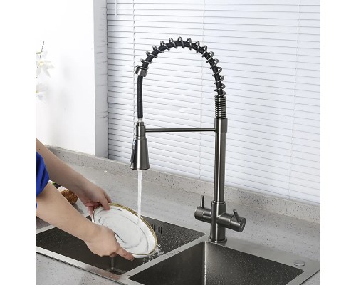 Смеситель для кухни Gappo G4398-69 Оружейная сталь