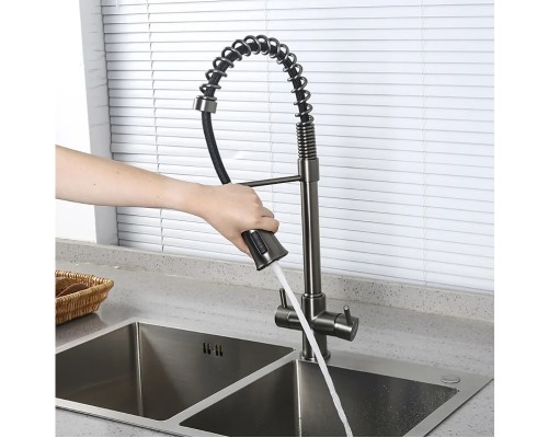 Смеситель для кухни Gappo G4398-69 Оружейная сталь