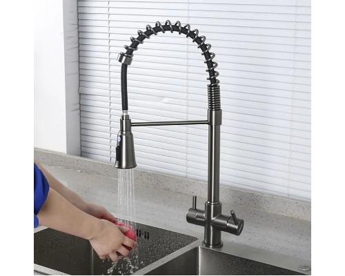 Смеситель для кухни Gappo G4398-69 Оружейная сталь