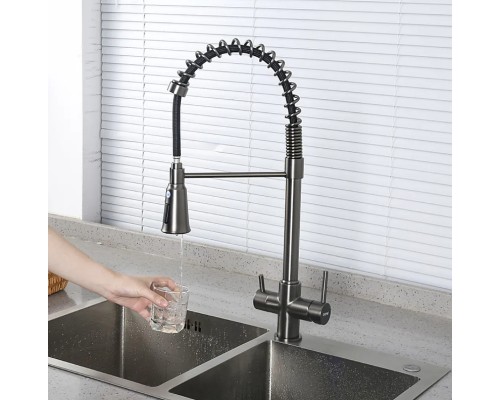 Смеситель для кухни Gappo G4398-69 Оружейная сталь