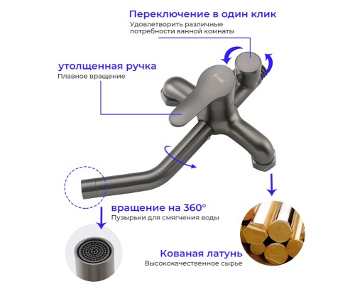 Душевая система Frap Оружейная сталь