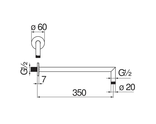Кронштейн для верхнего душа Nobili AD138/44BM Черный матовый