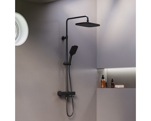 Душевая система Damixa Gala 953810300 с термостатом Черная матовая