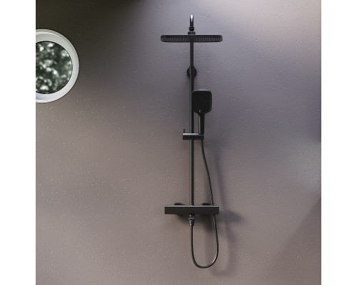 Душевая система Damixa Gala 953810300 с термостатом Черная матовая