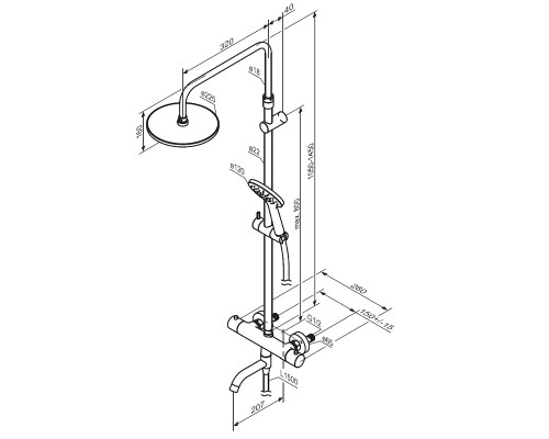 Душевая система Damixa Jupiter 977810000 с термостатом Хром