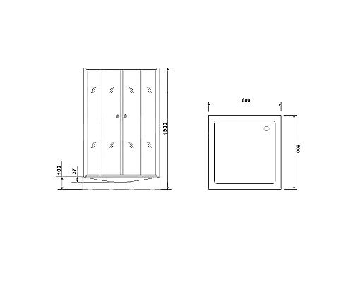Душевая кабина Parly Frost 80x80 FQ811B без гидромассажа