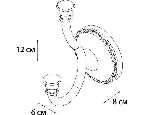 Двойной крючок Grampus Alfa GR-9505 Античная латунь