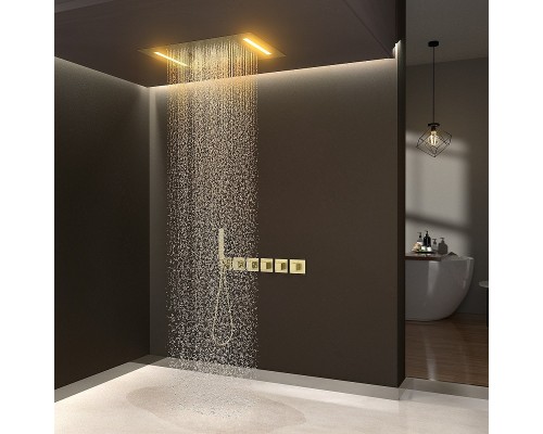 Душевая система Timo Petruma SX-5229/17SM с термостатом Золото матовое