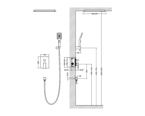 Душевая система Timo Selene SX-2029/17SM Золото матовое