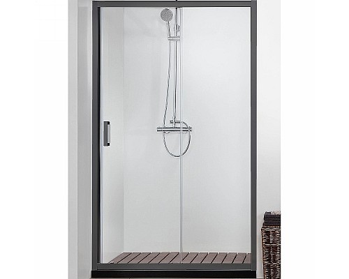 Душевая дверь Aquatek 100 AQ ARI RA 10020BL профиль Черный стекло прозрачное