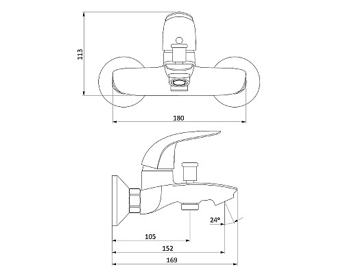 Смеситель для ванны Damixa Eclipse 311000001 Хром
