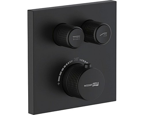 Смеситель для душа WasserKRAFT Elbe 7448 Thermo с термостатом Черный матовый