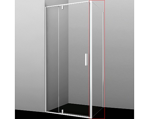 Душевая стенка WasserKRAFT Neime 19P10-RP100/Rhin 44S10-RP100 100 19P10-RP100/44S10-RP100 профиль Белый стекло прозрачное