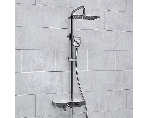 Душевая система WasserKRAFT A113.069.126.CH Thermo с термостатом Хром Белая
