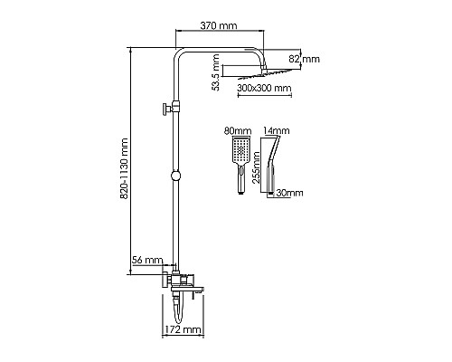 Душевая система WasserKRAFT A177.118.126.087.CH Хром