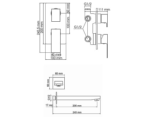 Душевая система WasserKRAFT A172071 Черная матовая