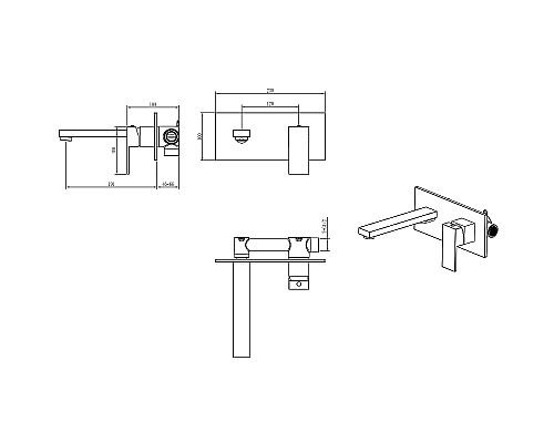 Смеситель для раковины Boheme Qubic 475-NB Никель брашированный