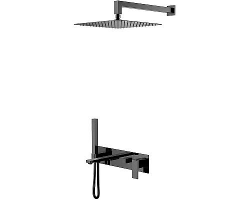 Душевая система Boheme Qubic 474-SGM Оружейная сталь глянцевая