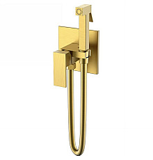 Гигиенический душ со смесителем Boheme Qubic 477-MG Золото матовое