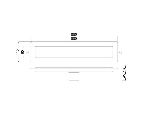 Душевой лоток Boheme Premium Linear 80 982-80-CR с решеткой Хром