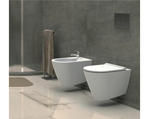 Унитаз биде beWash Alesta ALKA054H1VE0W5SZ0 подвесной Белый глянцевый с сиденьем Микролифт