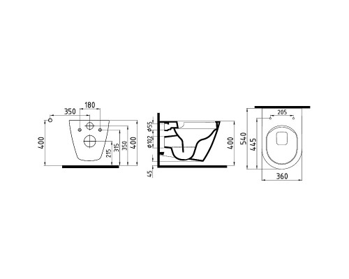 Унитаз биде beWash Alesta ALKA054H1VE0W5SZ0 подвесной Белый глянцевый с сиденьем Микролифт