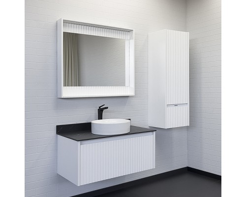 Зеркало Comforty Марсель 90 00-00013685 с подсветкой Белое матовое с бесконтактным выключателем