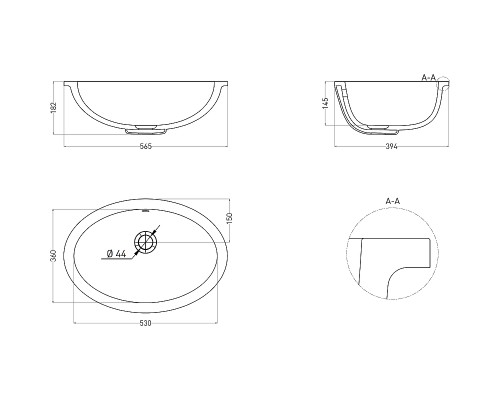 Раковина Salini Marea 12 56.5 1101109M Белая матовая