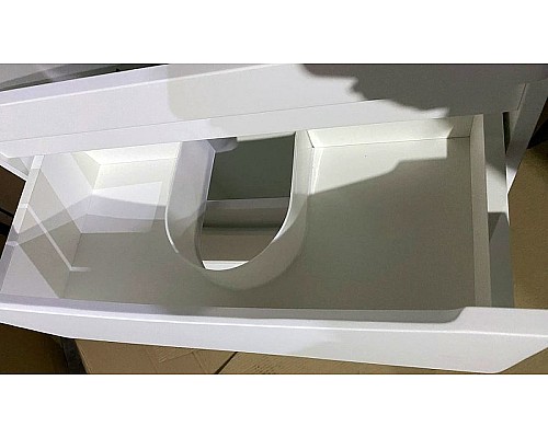 Тумба под раковиной Style Line Бергамо мини 90 Люкс Plus СС-00002364 подвесная Белая антискрейч