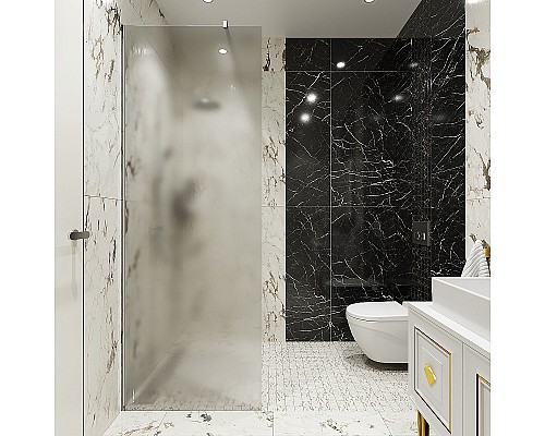 Душевая перегородка STWORKI Берген 80 MV-BE-80-CR-M профиль Хром глянцевый стекло матовое