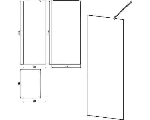 Душевая перегородка STWORKI Берген 80 MV-BE-80-CR-M профиль Хром глянцевый стекло матовое