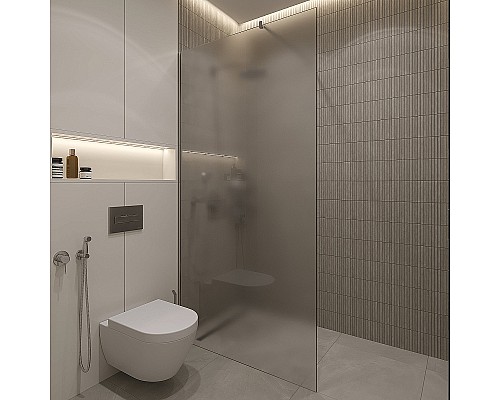 Душевая перегородка STWORKI Берген 110 MV-BE-110-CR-M профиль Хром глянцевый стекло матовое