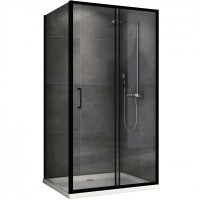 Душевой уголок Abber Schwarzer Diamant 120x90 профиль Черный стекло прозрачное