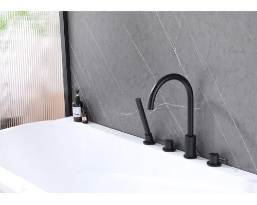 Смеситель на борт ванны Abber Wasser Kreis Черный матовый